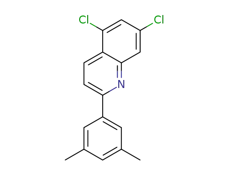 Molecular Structure of 1436690-90-2 (5,7-Dichloro-2-(3,5-diMethyl-phenyl)-quinoline)
