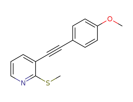 Molecular Structure of 1448146-93-7 (3-[(4-methoxyphenyl)ethynyl]-2-(methylthio)pyridine)