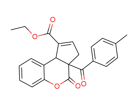 Molecular Structure of 1401353-82-9 (3a-(4-methylbenzoyl)-1-(ethoxycarbonyl)-3a,9b-dihydro-3H-cyclopenta[c]chromen-4-one)