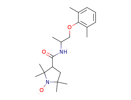 Molecular Structure of 102132-46-7 (1-Pyrrolidinyloxy,3-[[[2-(2,6-dimethylphenoxy)-1-methylethyl]amino]carbonyl]-2,2,5,5-tetramethyl-)