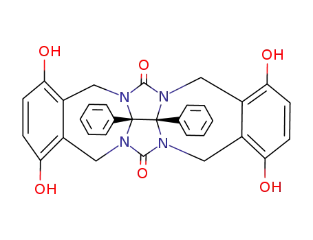 Molecular Structure of 106319-02-2 (5,7,12,13b,13c,14-hexahydro-1,4,8,11-tetrahydroxy-13b,13c-diphenyl-6H,13H-5a,6a,12a,13a-tetraazabenz[5,6]azuleno[2,1,8-ija]benz[f]azulene-6,13-dione)