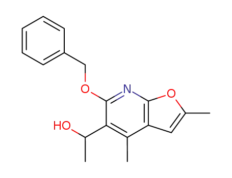 Molecular Structure of 124098-67-5 (5-(1-hydroxyethyl)-6-(benzyloxy)-2,4-dimethylfuro<2,3-b>pyridine)