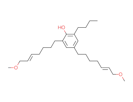 Molecular Structure of 143901-45-5 (Phenol, 2-butyl-4,6-bis(7-methoxy-5-heptenyl)-, (E,E)-)