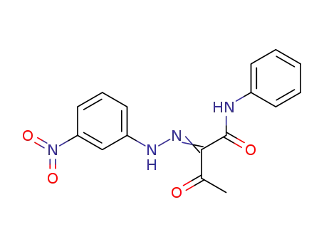 Molecular Structure of 64469-02-9 (Butanamide, 2-[(3-nitrophenyl)hydrazono]-3-oxo-N-phenyl-)
