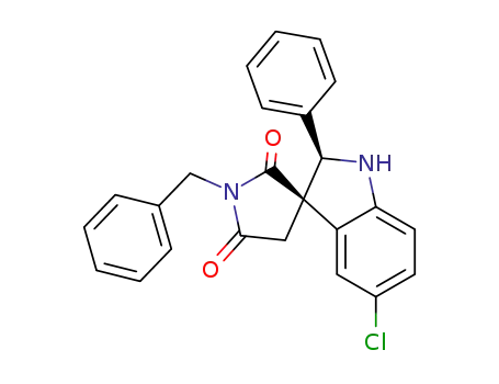 Spiro[3H-indole-3,3'-pyrrolidine]-2',5'-dione,
5-chloro-1,2-dihydro-2-phenyl-1'-(phenylmethyl)-, cis-