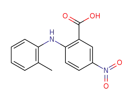 Molecular Structure of 60645-16-1 (Benzoic acid, 2-[(2-methylphenyl)amino]-5-nitro-)