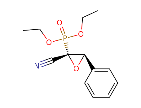 Molecular Structure of 113966-58-8 (Phosphonic acid, (2-cyano-3-phenyloxiranyl)-, diethyl ester)