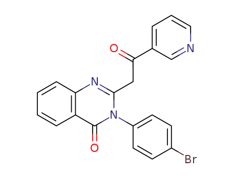 Molecular Structure of 73283-34-8 (2-[2-Oxo-2-(3-pyridyl)ethyl]-3-p-bromophenyl-4(3H)-quinazolinone)