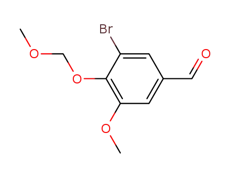 Molecular Structure of 2363-14-6 (Benzaldehyde, 3-bromo-5-methoxy-4-(methoxymethoxy)-)