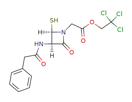 2-<3-phenylacetamido-4-thiol-(3R,4R)-azetidin-2-on-1-yl>-trichloroethyl acetate