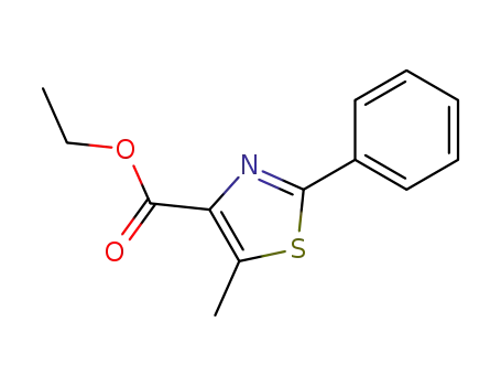 Molecular Structure of 132089-40-8 (4-Thiazolecarboxylic acid, 5-methyl-2-phenyl-, ethyl ester)