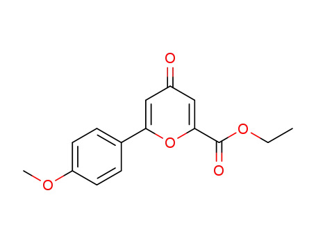 Molecular Structure of 76781-68-5 (ethyl 6-(4-methoxyphenyl)-4-oxo-4H-pyran-2-carboxylate)