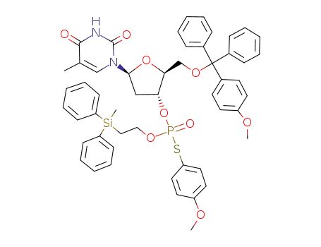2-diphenylmethylsilylethyl S-p-methoxyphenyl 5'-O-monomethoxytritylthymidine 3'-phosphorothioate