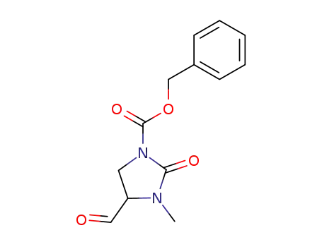 Molecular Structure of 98649-17-3 (1-Imidazolidinecarboxylic acid, 4-formyl-3-methyl-2-oxo-, phenylmethyl
ester)