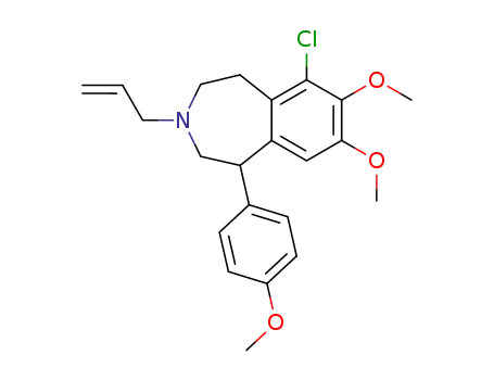 Molecular Structure of 77386-10-8 (3-allyl-6-chloro-7,8-dimethoxy-1-(4-methoxyphenyl)2,3,4,5-tetrahydro-1H-3-benzazepine)