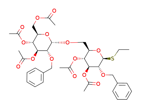Acetic acid (2R,3R,4S,5R,6S)-3-acetoxy-2-acetoxymethyl-5-benzyloxy-6-((2R,3R,4S,5R,6S)-3,4-diacetoxy-5-benzyloxy-6-ethylsulfanyl-tetrahydro-pyran-2-ylmethoxy)-tetrahydro-pyran-4-yl ester