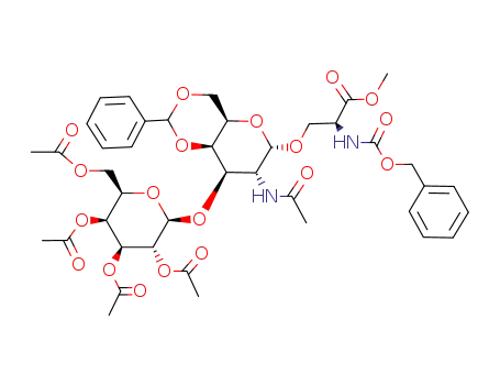 3-O-<2-acetamido-3-O-(2,3,4,6-tetra-O-acetyl-β-D-galactopyranosyl)-4,6-O-benzylidene-2-deoxy-α-D-galactopyranosyl>-N-benzyloxycarbonyl-L-serine methyl ester