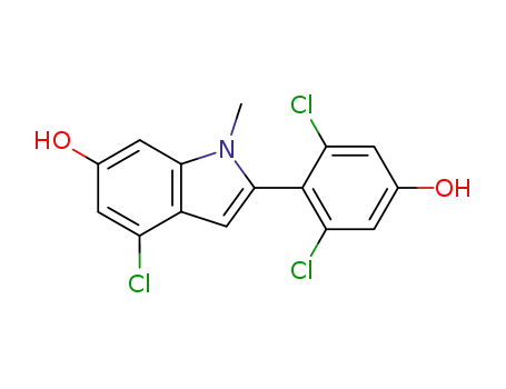 Molecular Structure of 83364-02-7 (4-Chloro-2-(3,5-dichloro-4-hydroxyphenyl)-1-methylindol-6-ol)