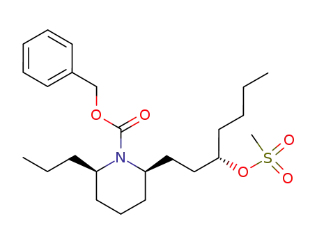 rel-<2S,6S,2(3R)>-N-<(benzyloxy)carbonyl>-2-<3-<(methylsulfonyl)oxy>heptyl>-6-propylpiperidine