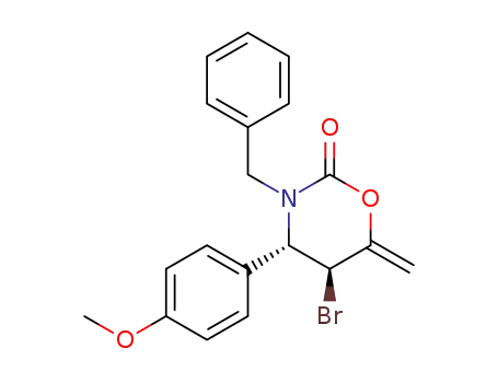 2H-1,3-Oxazin-2-one,
5-bromotetrahydro-4-(4-methoxyphenyl)-6-methylene-3-(phenylmethyl)-,
trans-