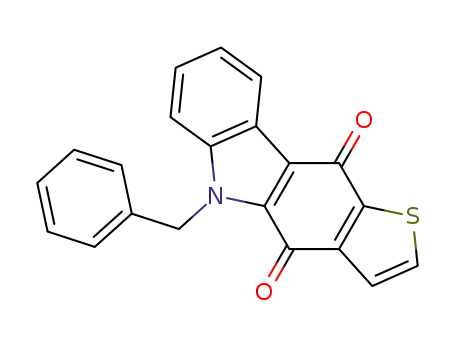 Molecular Structure of 73540-70-2 (9-Benzyl-9H-3-thia-9-aza-cyclopenta[b]fluorene-4,10-dione)