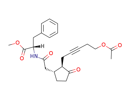Molecular Structure of 91991-54-7 ((-)N-(12-Acetoxy-9,10-dehydrojasmonoyl)-phenylalaninmethylester)