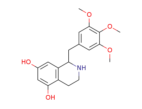 Molecular Structure of 67950-89-4 (5,7-Dihydroxy-1-(3,4,5-trimethoxybenzyl)-1,2,3,4-tetrahydroisoquinoline)