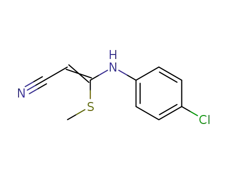 Molecular Structure of 113966-67-9 (2-Propenenitrile, 3-[(4-chlorophenyl)amino]-3-(methylthio)-)
