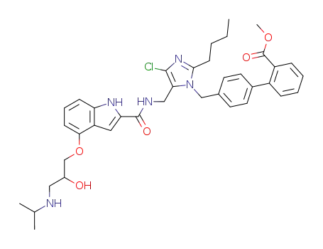 5-<<4-<<3-(N-isopropylamino)-2-hydroxypropyl>oxy>indole-2-carboxamido>methyl>-2-butyl-1-<(2'-carbomethoxybiphenyl-4-yl)methyl>-4-chloroimidazole