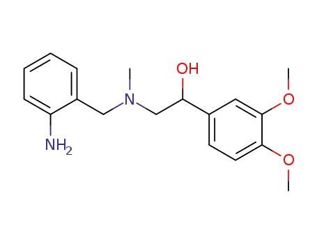 Molecular Structure of 87351-92-6 (Benzenemethanol,
a-[[[(2-aminophenyl)methyl]methylamino]methyl]-3,4-dimethoxy-)