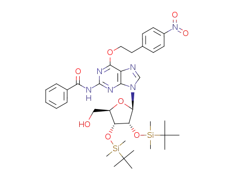 N<sup>2</sup>-benzoyl-O<sup>6</sup>-(p-nitrophenylethyl)-2',3'-bis-O-(tert-butyldimethylsilyl)guanosine