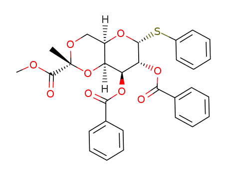 phenyl 2,3-di-O-benzoyl-4,6-O-<(R)-1-methoxycarbonylethylidene>-1-thio-α-D-galactopyranoside
