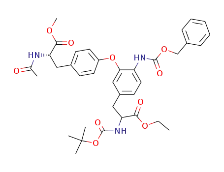 3-{3-[4-((S)-2-Acetylamino-2-methoxycarbonyl-ethyl)-phenoxy]-4-benzyloxycarbonylamino-phenyl}-2-tert-butoxycarbonylamino-propionic acid ethyl ester