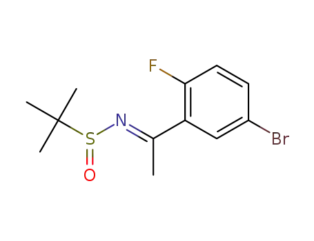 Molecular Structure of 1457976-12-3 ((E)-N-(1-(5-bromo-2-fluorophenyl)ethylidene)-2-methylpropane-2-sulfinamide)