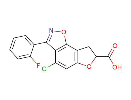 4-chloro-7,8-dihydro-3-(2-fluorophenyl)furo[2,3-g]-1,2-benzisoxazole-7-carboxylic acid