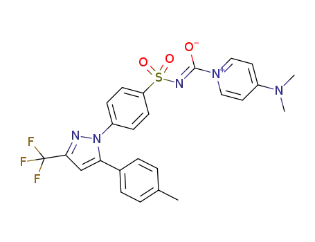 Molecular Structure of 1538566-50-5 ((Z)-4-(dimethylamino)-N-((4-(5-(p-tolyl)-3-(trifluoromethyl)-1H-pyrazol-1-yl)phenyl)sulfonyl)pyridin-1-ium-1-carbimidate)