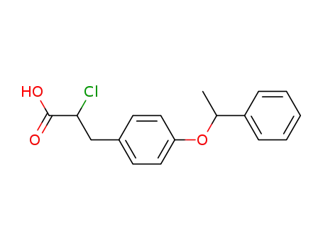 Molecular Structure of 57181-57-4 (Benzenepropanoic acid, a-chloro-4-(1-phenylethoxy)-)