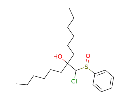 Molecular Structure of 145663-80-5 (7-<chloro(phenylsulfinyl)methyl>-7-tridecanol)