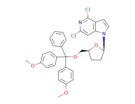 4,6-Dichloro-1-(2,3-dideoxy-β-D-glycero-pentofuranosyl)-5'-O-(4,4'-dimethoxytrityl)-1H-pyrrolo<3,2-c>pyridine