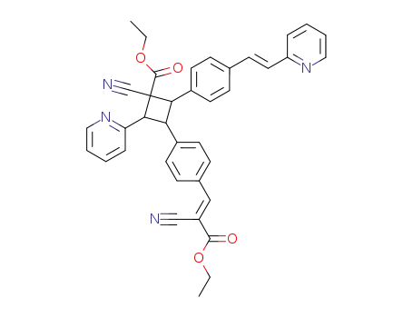 1-Cyano-3-[4-((E)-2-cyano-2-ethoxycarbonyl-vinyl)-phenyl]-2-pyridin-2-yl-4-[4-((E)-2-pyridin-2-yl-vinyl)-phenyl]-cyclobutanecarboxylic acid ethyl ester