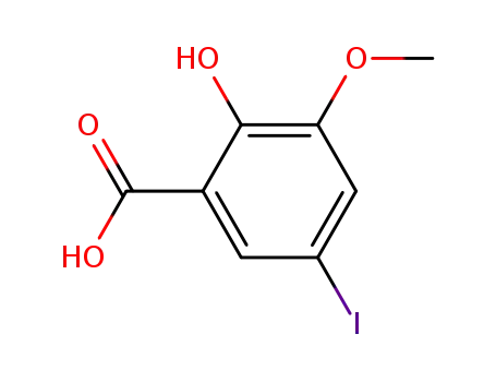 Molecular Structure of 134419-47-9 (5-iodo-3-methoxysalicylic acid)