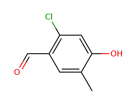 Molecular Structure of 84657-24-9 (Benzaldehyde, 2-chloro-4-hydroxy-5-methyl-)