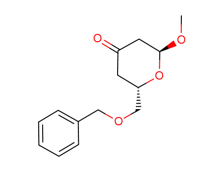 4H-Pyran-4-one, tetrahydro-2-methoxy-6-[(phenylmethoxy)methyl]-,
trans-