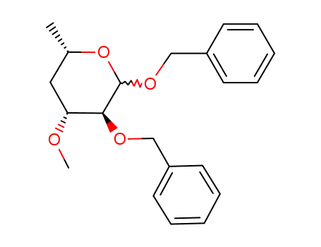 Molecular Structure of 111304-09-7 (benzyl 2-O-benzyl-4,6-dideoxy-3-O-methyl-L-xylohexopyranoside)