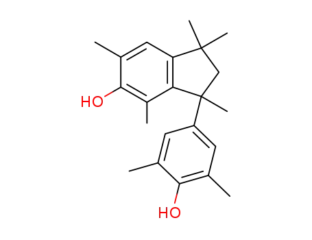 Molecular Structure of 32565-73-4 (1H-Inden-5-ol,
2,3-dihydro-3-(4-hydroxy-3,5-dimethylphenyl)-1,1,3,4,6-pentamethyl-)