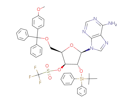 9-<5'-O-(monomethoxytrityl)-2'-O-(tert-butyldiphenylsilyl)-3'-O-trifluoromethanesulfonyl-β-D-xylofuranosyl>adenine