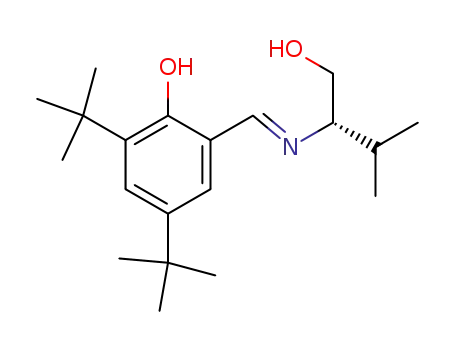 Molecular Structure of 155052-31-6 (2,4-di-tert-butyl-6-({[(1S)-1-(hydroxymethyl)-2-methylpropyl]imino}methyl)phenol)
