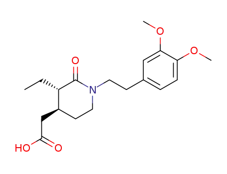 (3S,4S)-(+)-1-(3,4-dimethoxyphenethyl)-3-ethyl-2-oxo-4-piperidineacetic acid