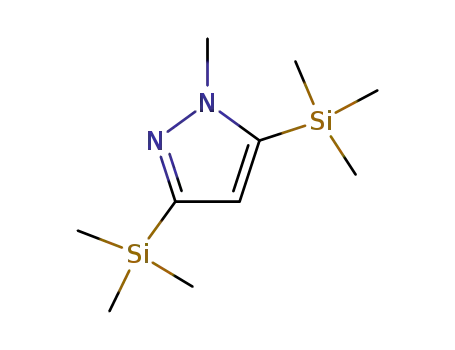 Molecular Structure of 92525-02-5 (1H-Pyrazole, 1-methyl-3,5-bis(trimethylsilyl)-)