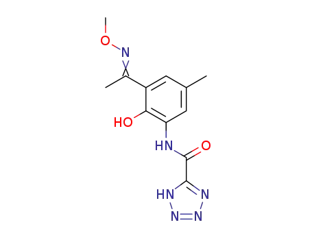 N-(3-acetyl-2-hydroxy-5-methylphenyl)-1H-tetrazole-5-carboxamide methoxime